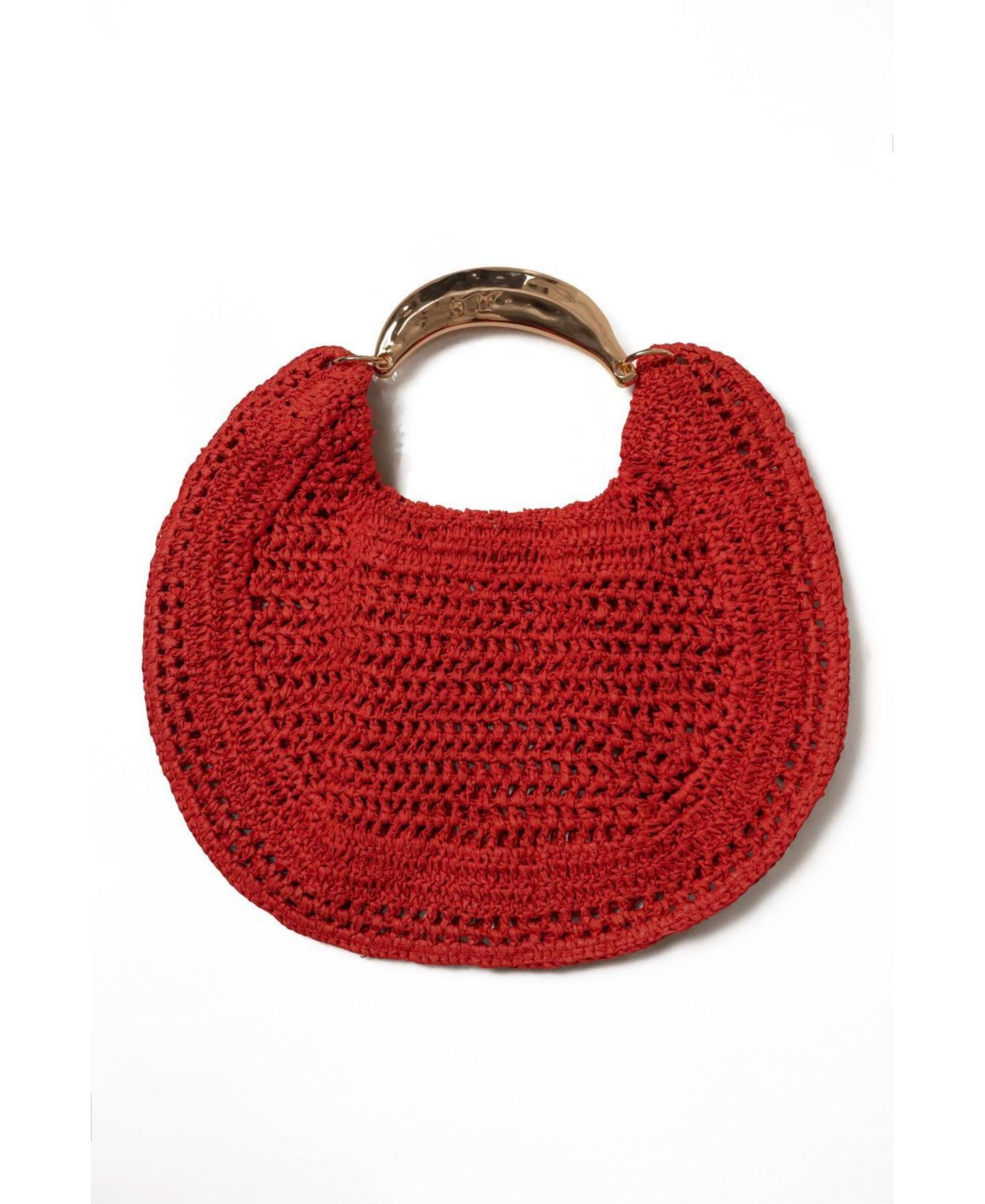 Женская сумка JLUXLABEL Seaside Crescent-Shaped Woven Tote, цвет: Красный — фото 3