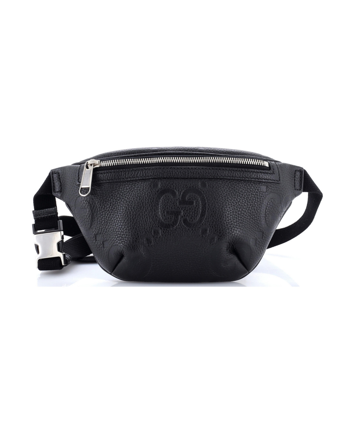 Pre-Owned Gucci Small Belt Bag Jumbo Gg Embossed Leather - Black