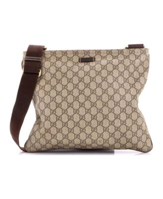 Large Zip Top Messenger Bag GG Coated Canvas