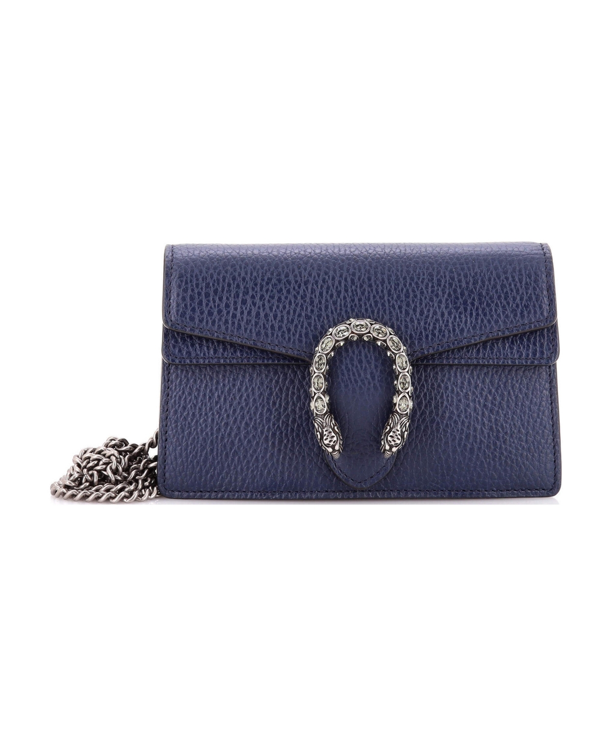 Pre-Owned Gucci Super Mini Dionysus Bag Leather - Blue