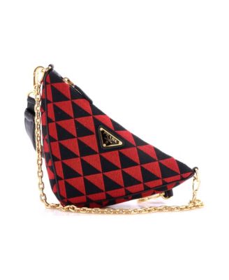 Mini Symbole Triangle Bag Leather and Jacquard