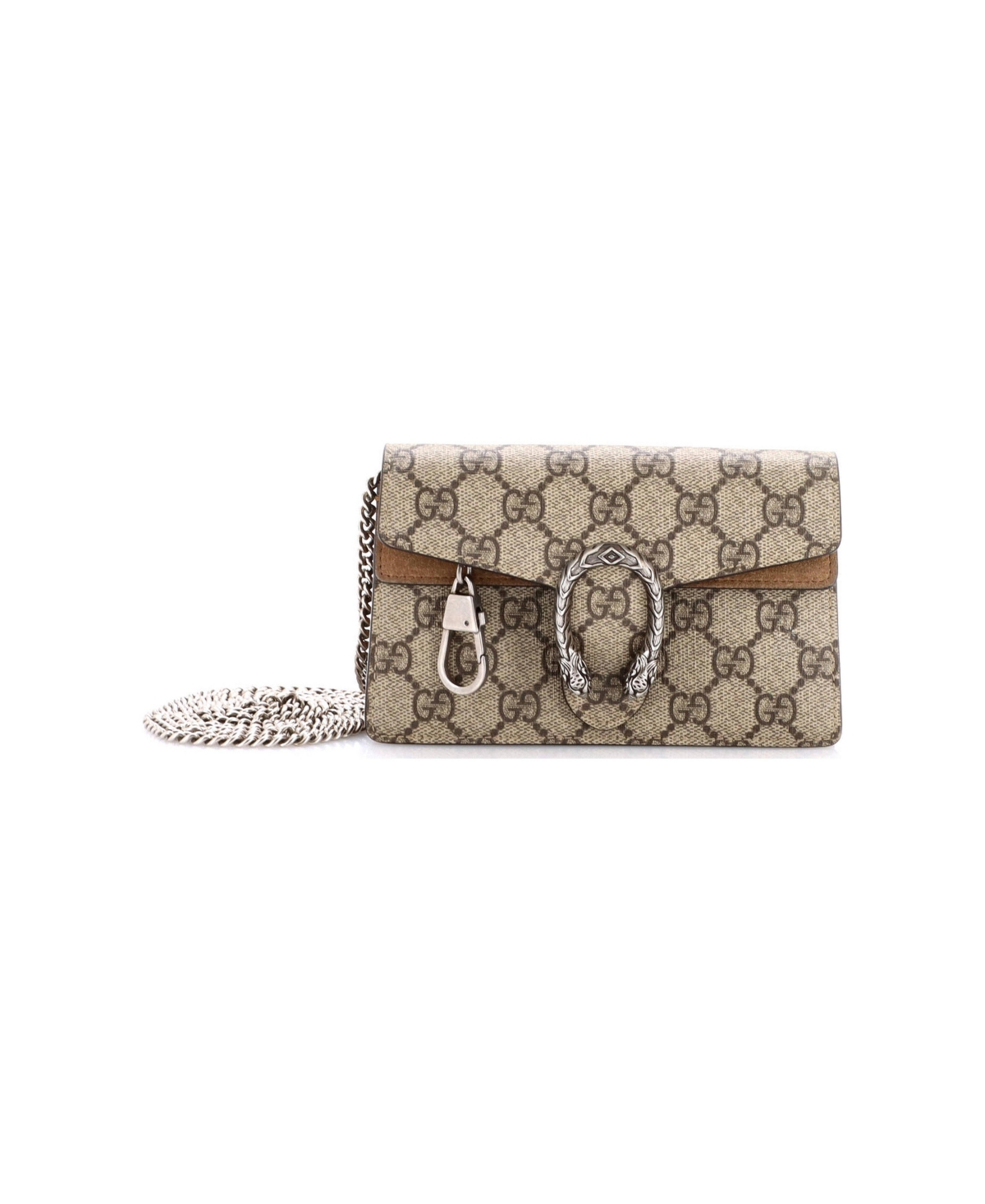 Pre-Owned Gucci Super Mini Dionysus Bag Gg Coated Canvas - Brown