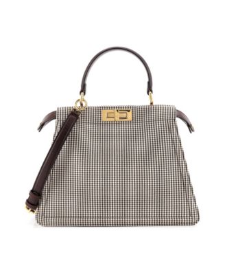 Medium Peekaboo ISeeU Bag Houndstooth Wool