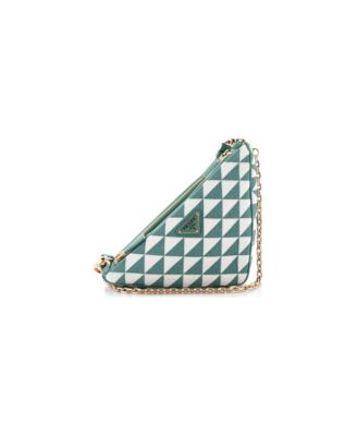 Mini Double Symbole Triangle Bag Leather and Jacquard