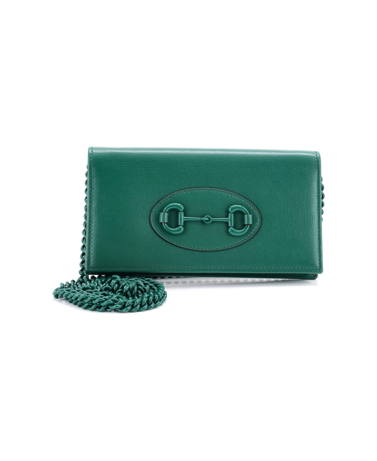Pre-Owned Gucci Horsebit 1955 Chain Wallet Leather - Green