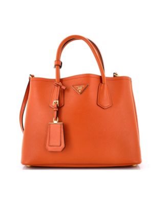 Medium Cuir Double Tote Saffiano Leather