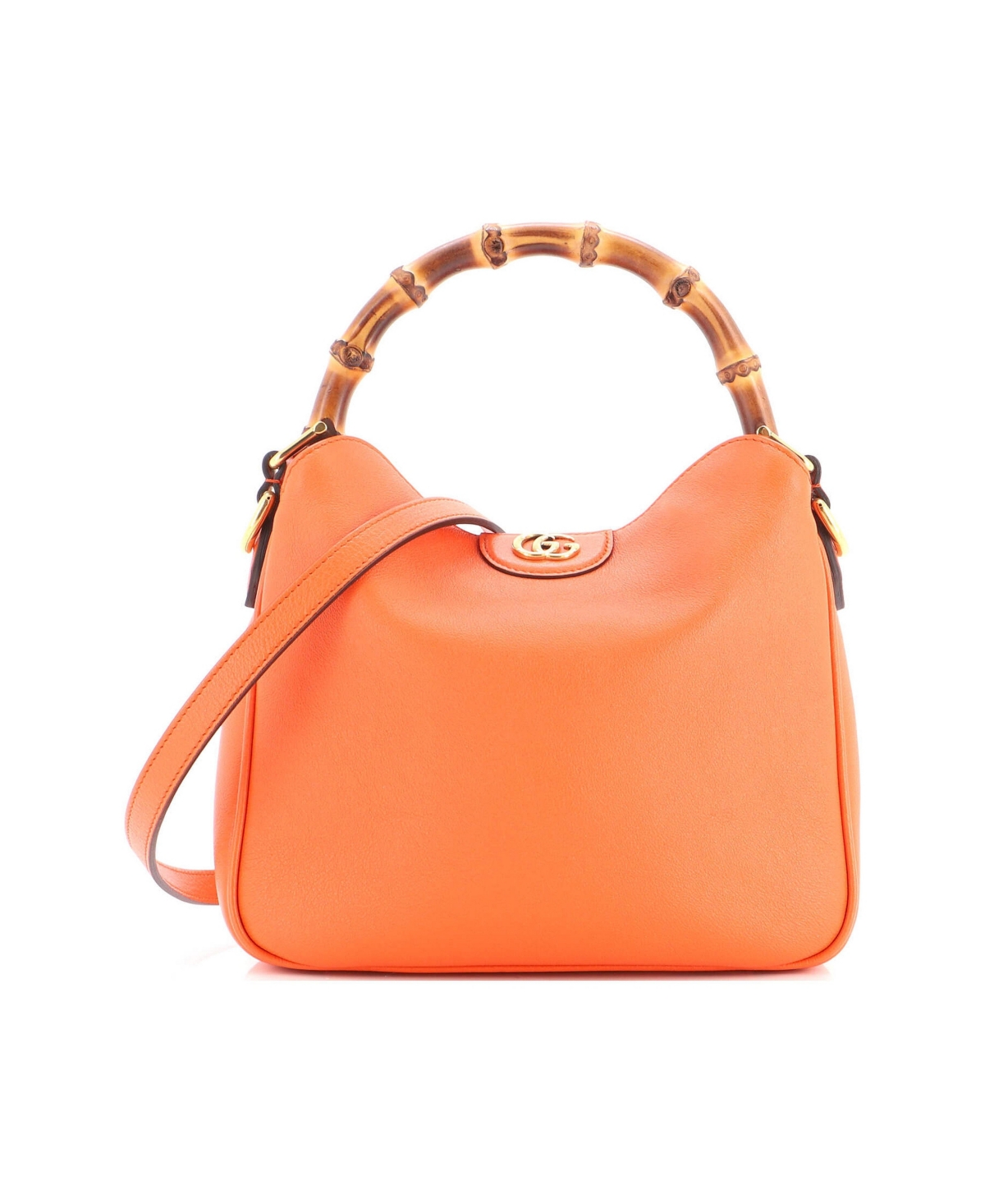 Pre-Owned Gucci Small Diana Nm Bamboo Shoulder Bag Leather - Orange