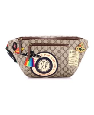 Courrier Zip Belt Bag GG Coated Canvas with Applique