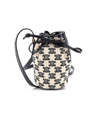 Micro Drawstring Bucket Bag Triomphe Canvas