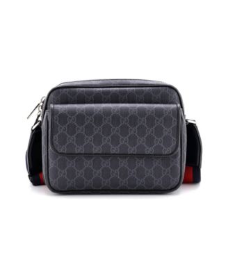 Small Web Strap Front Pocket Crossbody Messenger GG Coated Canvas