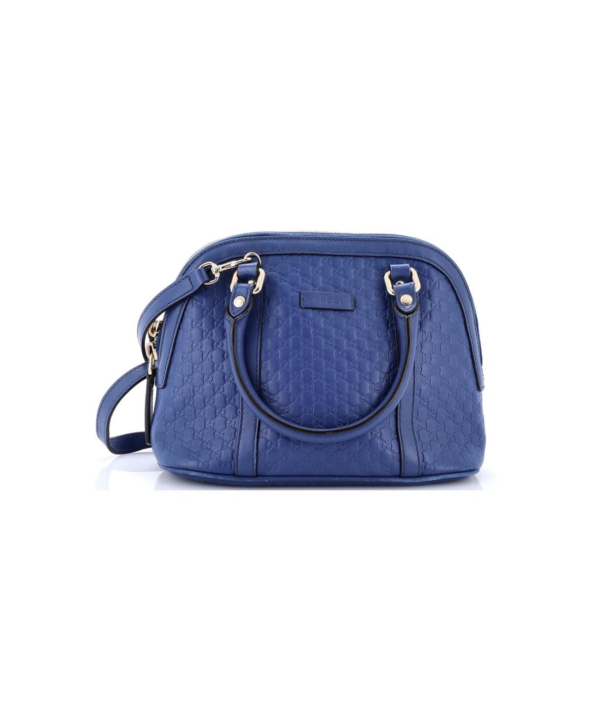 Pre-Owned Gucci Mini Convertible Dome Satchel Microguccissima Leather - Blue