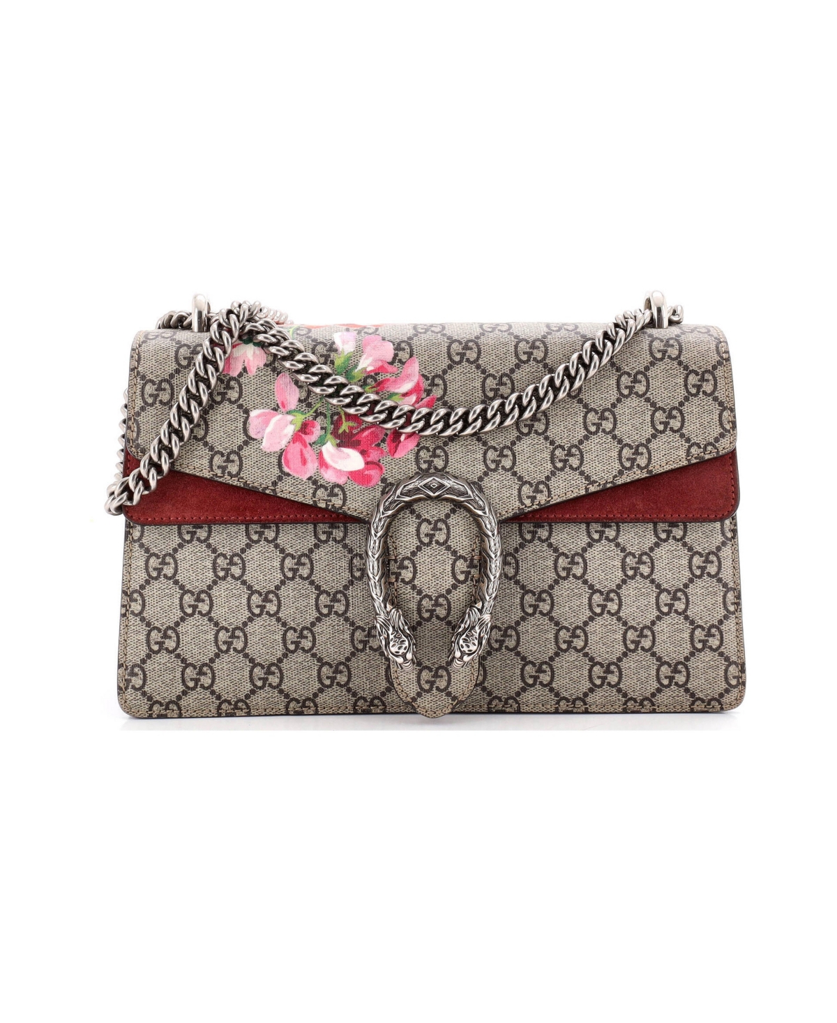 Pre-Owned Gucci Small Dionysus Bag Blooms Print Gg Coated Canvas - Brown