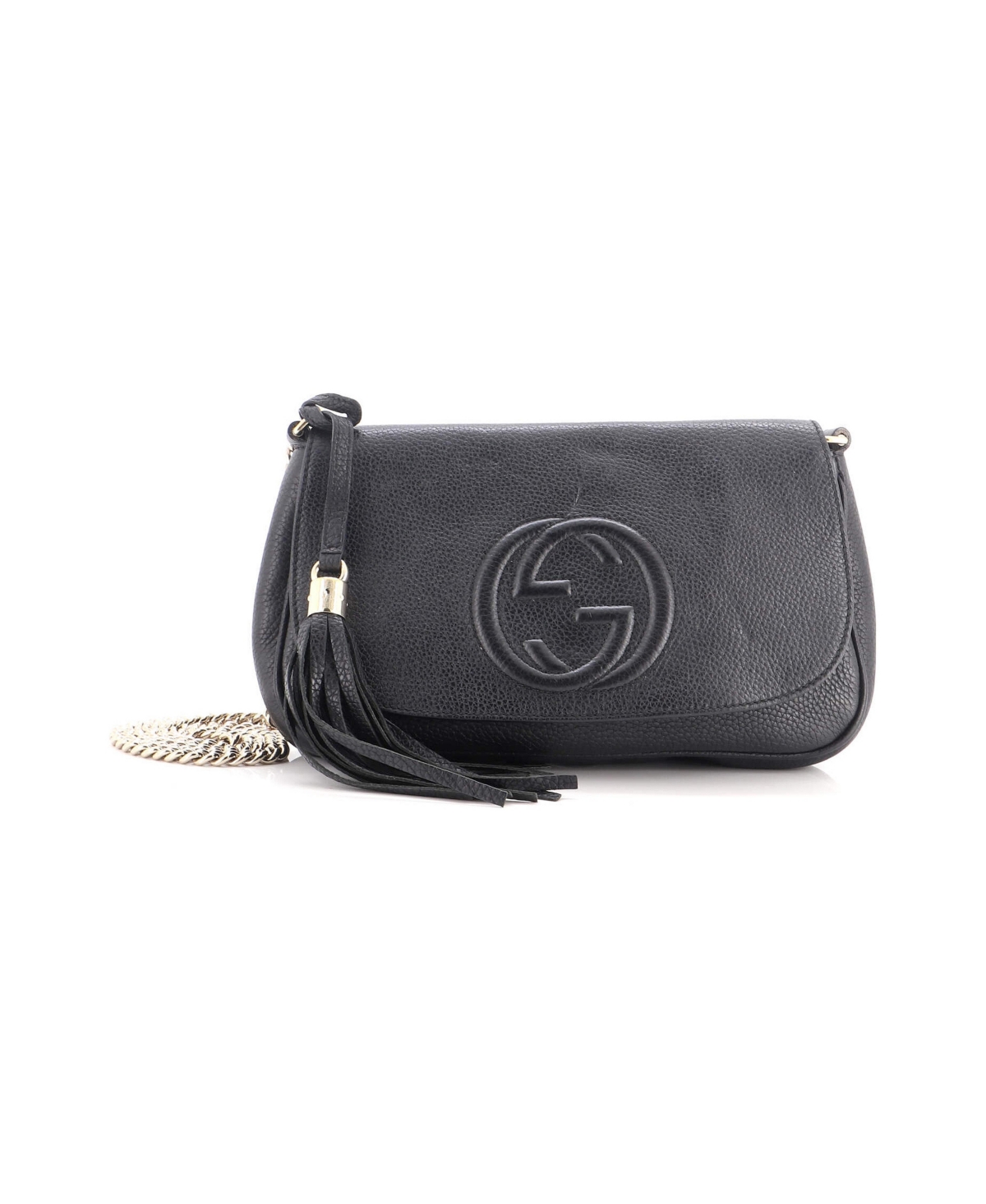 Pre-Owned Gucci Medium Soho Chain Crossbody Bag Leather - Black