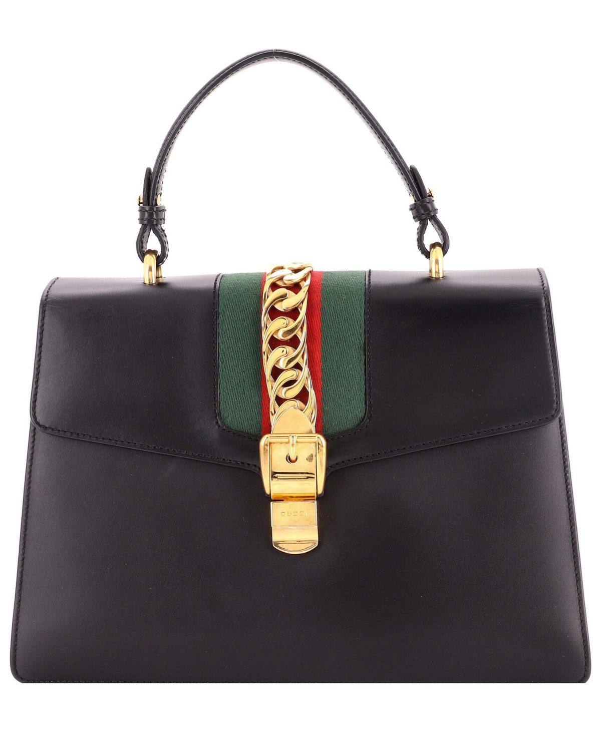 Pre-Owned Gucci Medium Sylvie Top Handle Bag Leather - Black