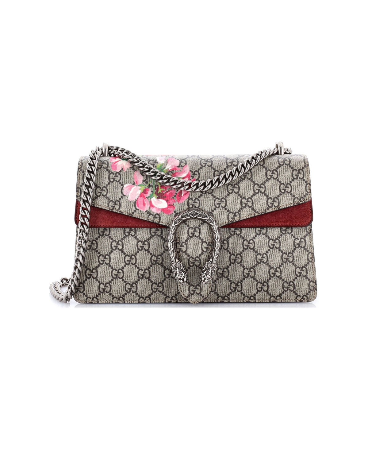 Pre-Owned Gucci Small Dionysus Bag Blooms Print Gg Coated Canvas - Brown