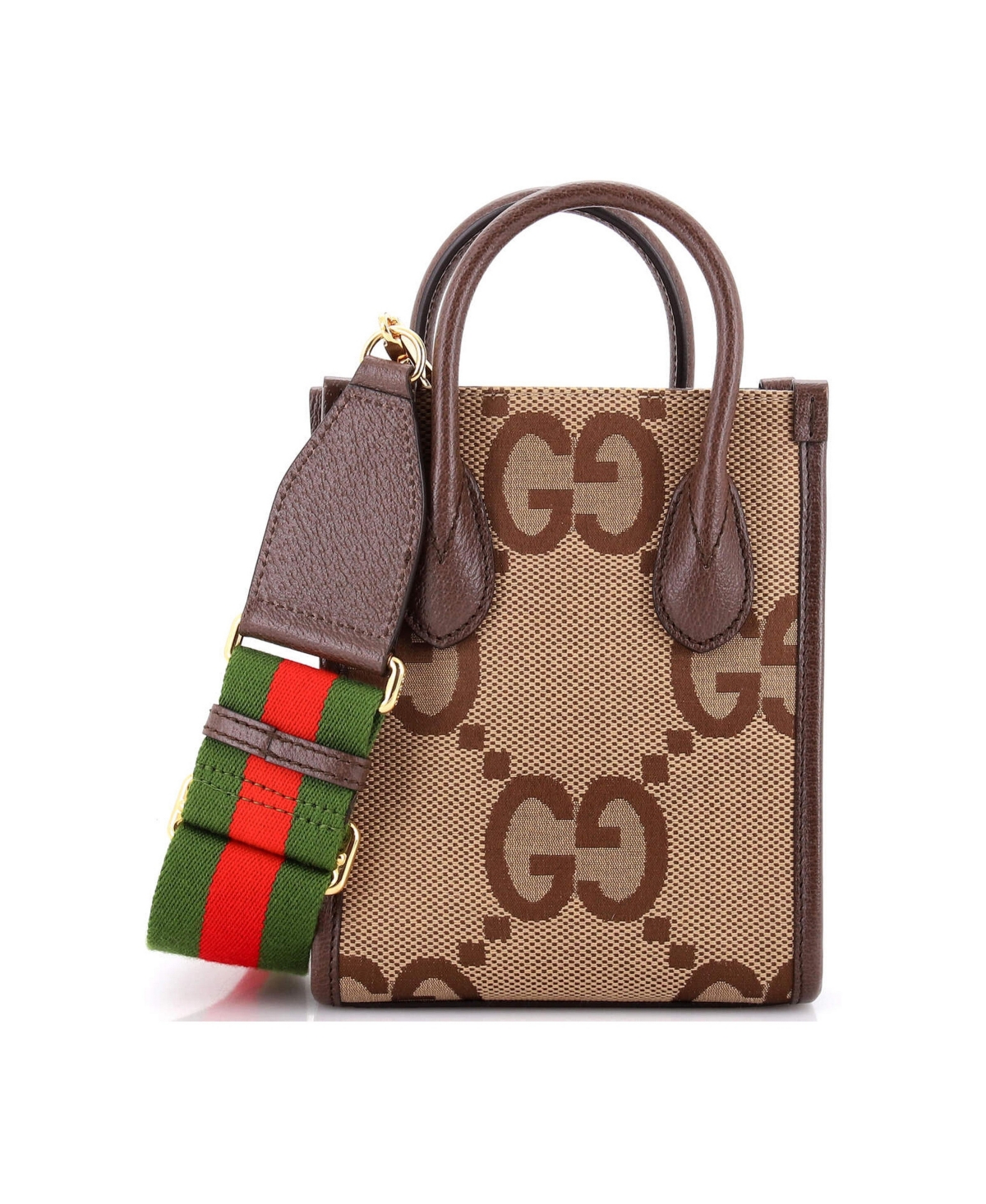 Pre-Owned Gucci Mini Vertical Tote Jumbo Gg Canvas - Brown