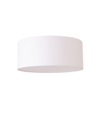 Stretch Flush Mount, 22" Linen Drum Drum Shade, Satin Nickel, Dimmable