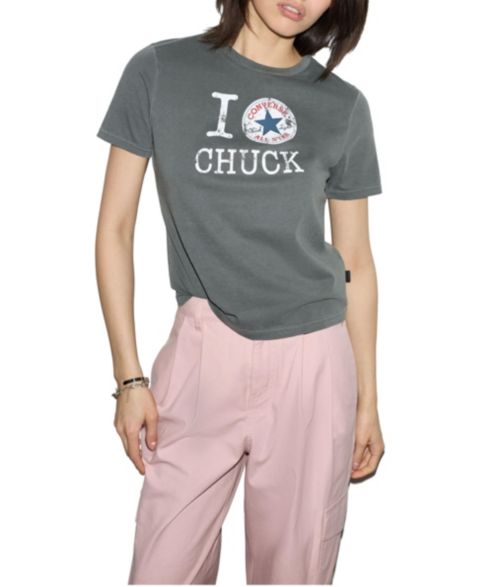 Женская футболка Converse I Love Chuck, цвет: Чёрный