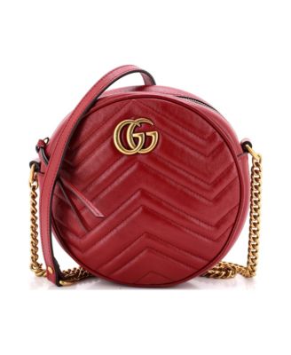 Mini GG Marmont Round Shoulder Bag Matelasse Leather
