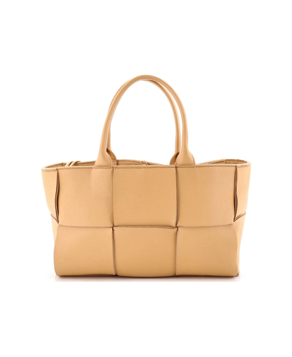 Pre-Owned Bottega Veneta Small Arco Tote Maxi Intrecciato Leather - Natural