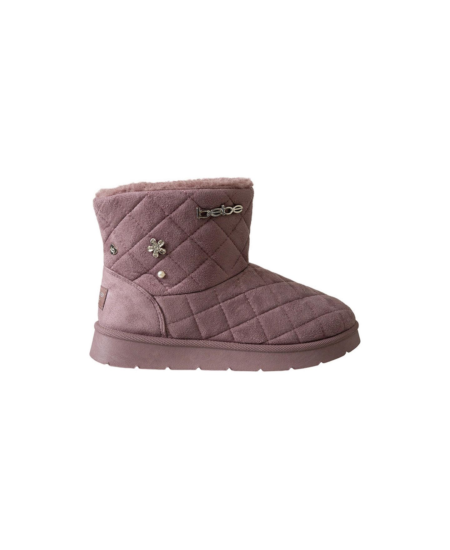 Ботинки Bebe Quilted Boots with Charms для девочек, цвет: Тёмный розовато-лиловый — фото 3