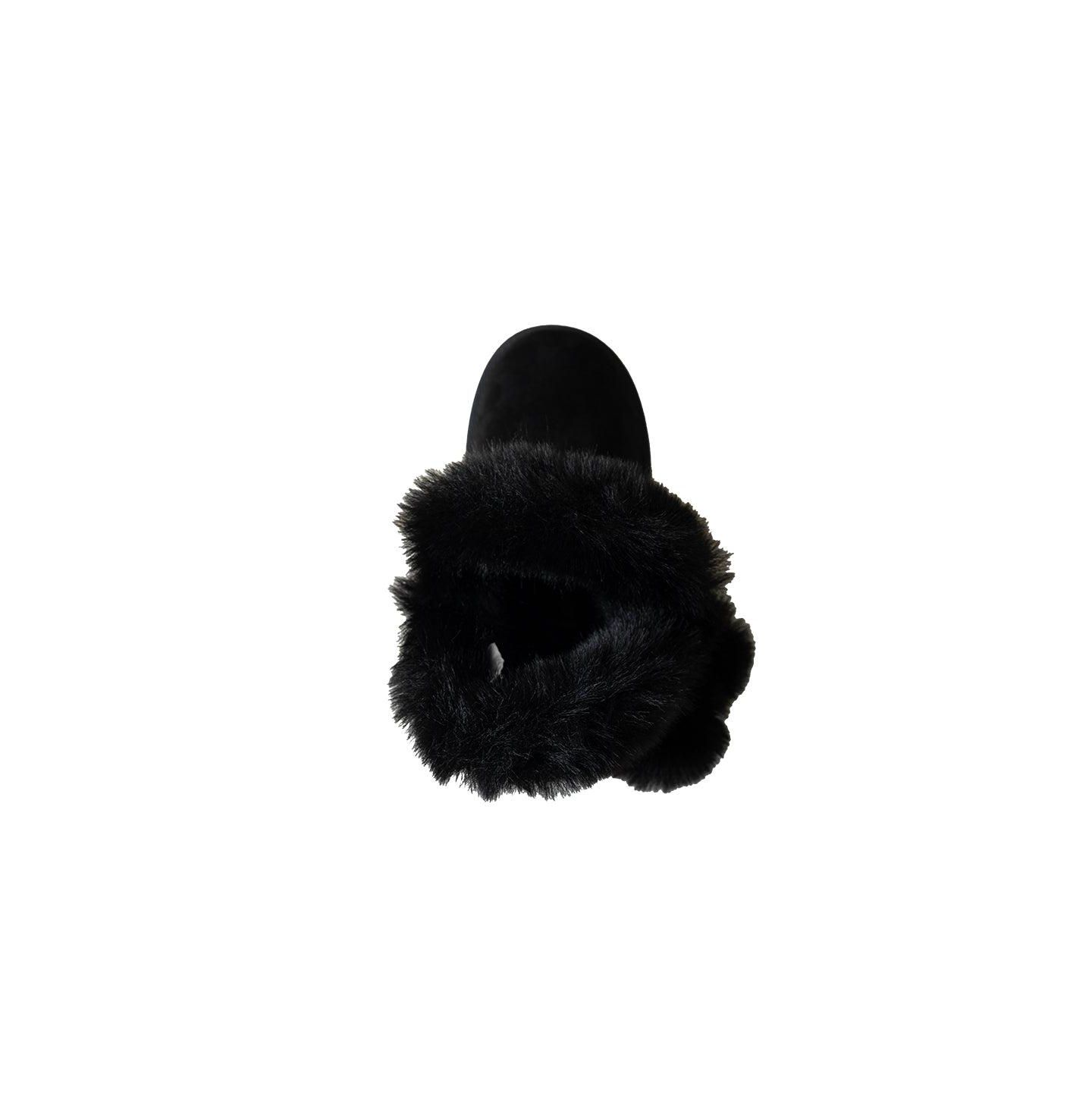 Ботинки Bebe Cozy Boot with Faux Fur Trim Boots для девочек, цвет: Чёрный — фото 6