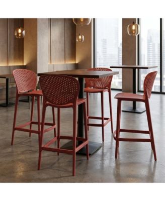 Set of Four 26"Heavy Duty Plastic Low Back Counter Height Bar Chairs