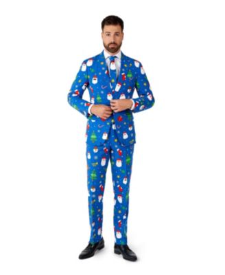 Men's X-Mas Pine Tree Slim Fit Blazer Suit