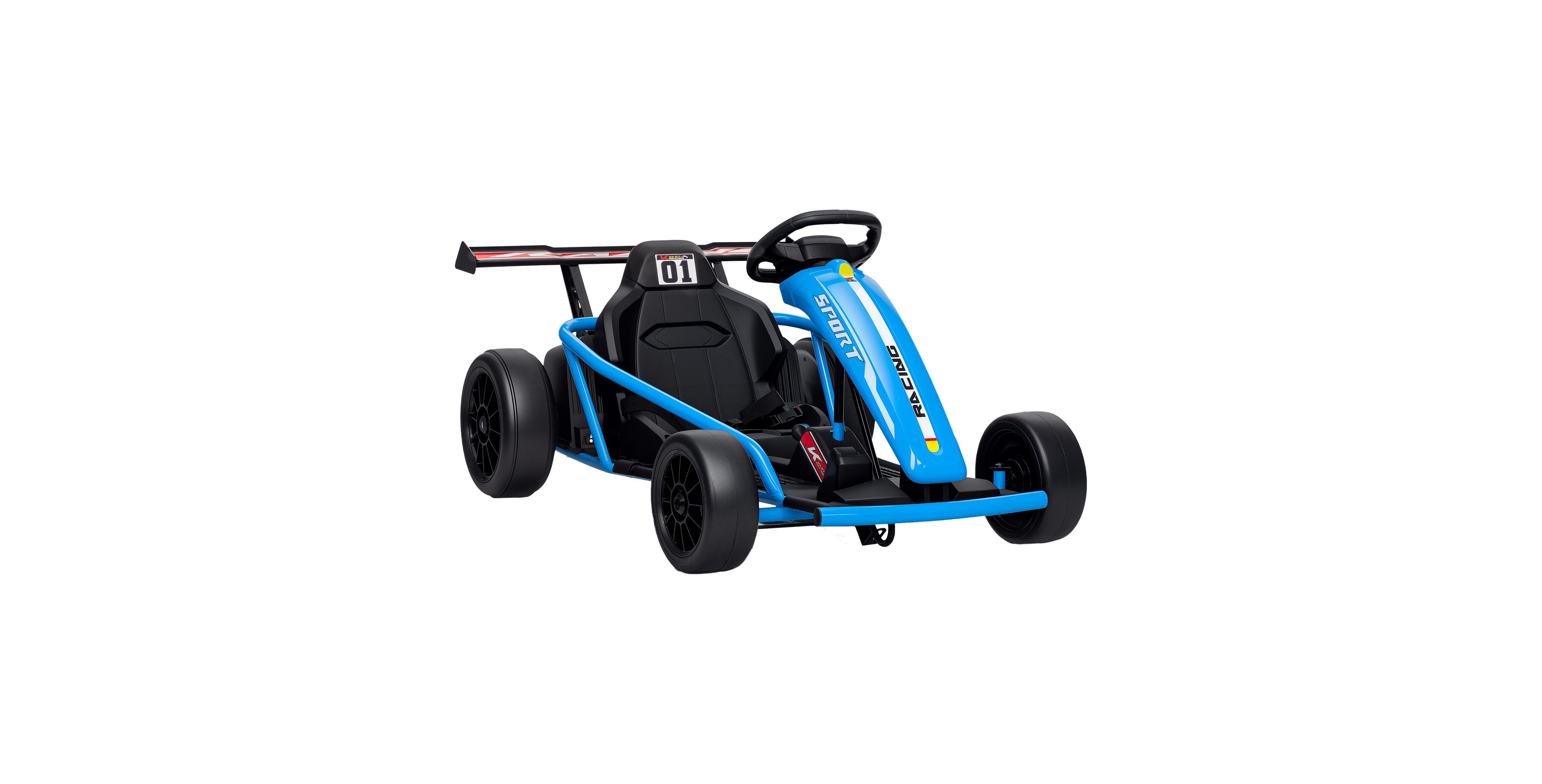 Glintex 24V 7AH Electric Drift Go Kart with Dual Motors, Up to 154 lbs, Ages 8-12