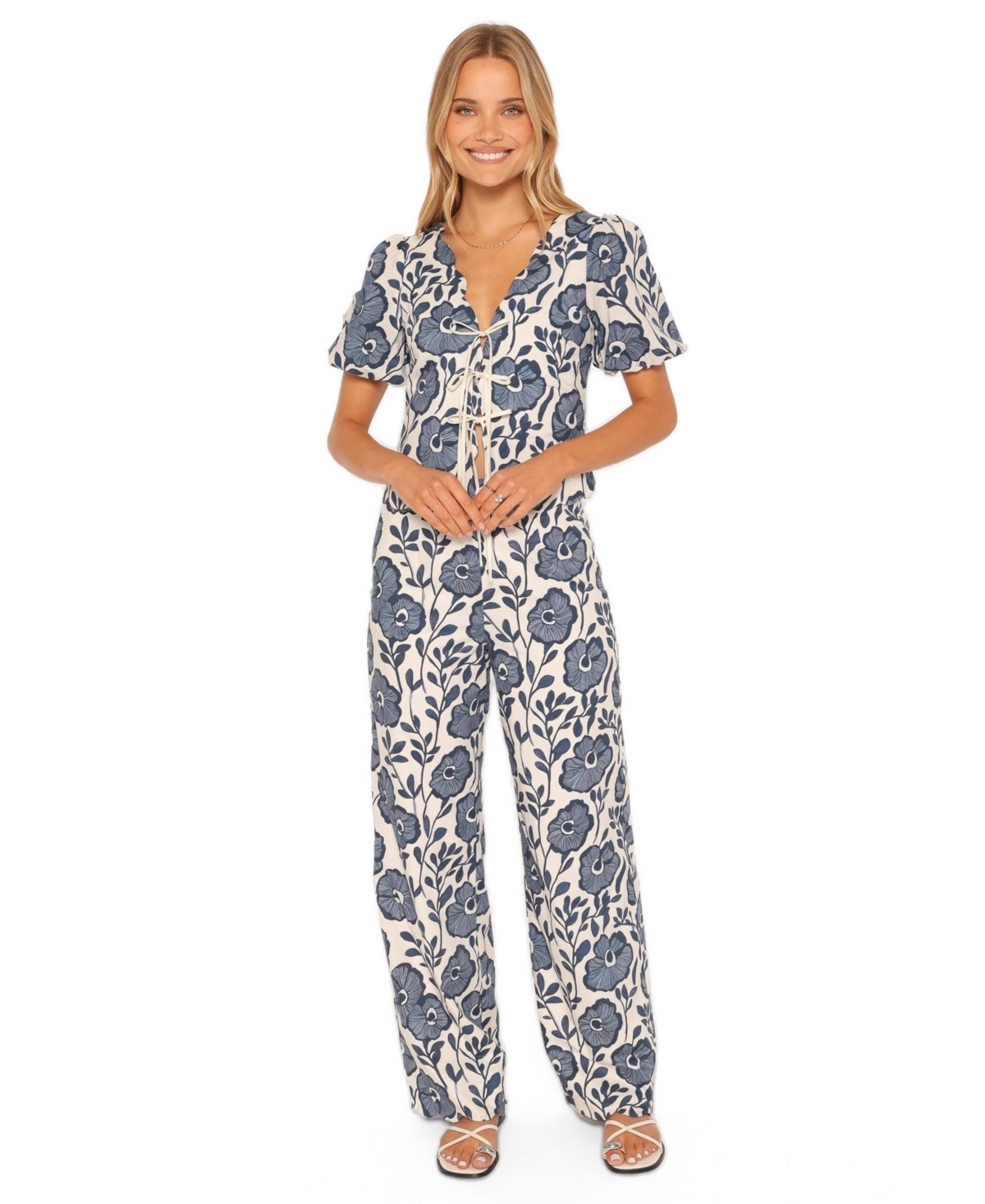 Petal and Pup Women's Jensen High-Rise Wide-Leg Scallop Hem Pants