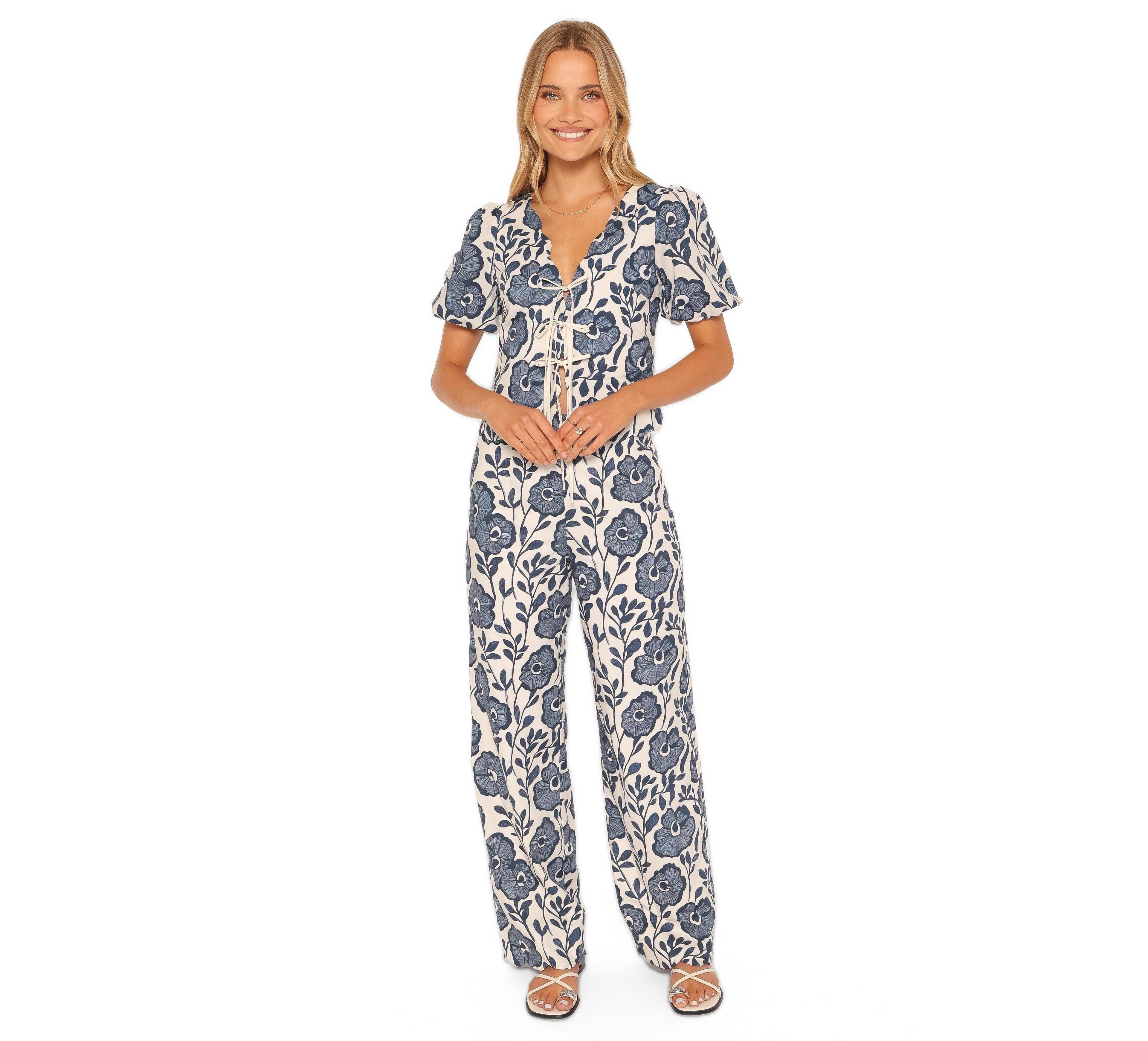 Petal and Pup Women's Jensen High-Rise Wide-Leg Scallop Hem Pants