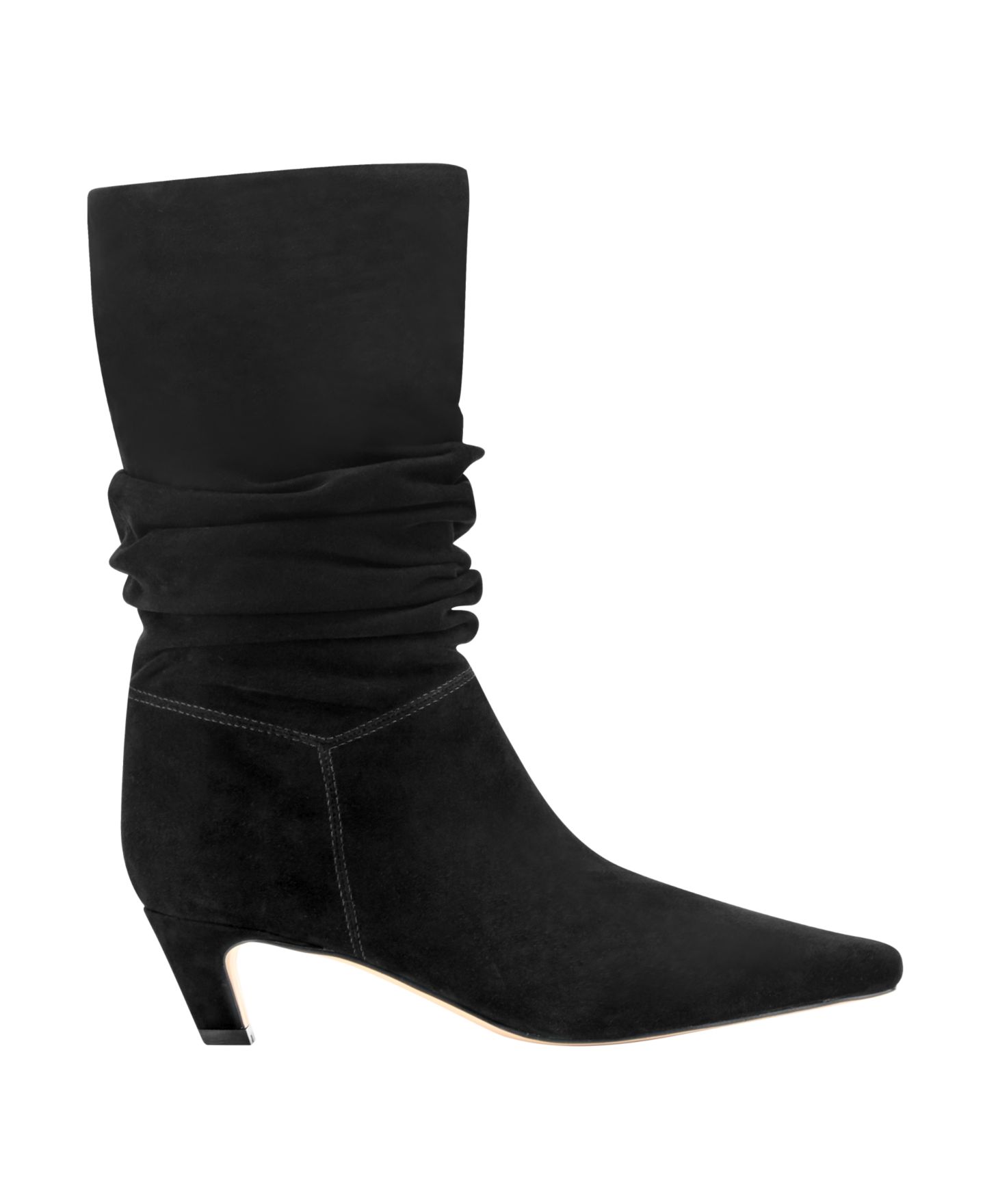 Женские ботинки Marc Fisher LTD Dalores Suede Slouch Kitten Heel, цвет: Чёрный замшевый — фото 1