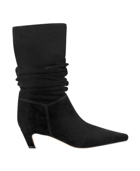 Женские ботинки Marc Fisher LTD Dalores Suede Slouch Kitten Heel, цвет: Чёрный замшевый