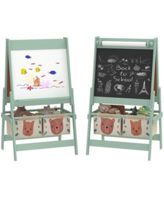 3-in-1 Kids Art Easel with Paper Roll, Blackboard and Whiteboard