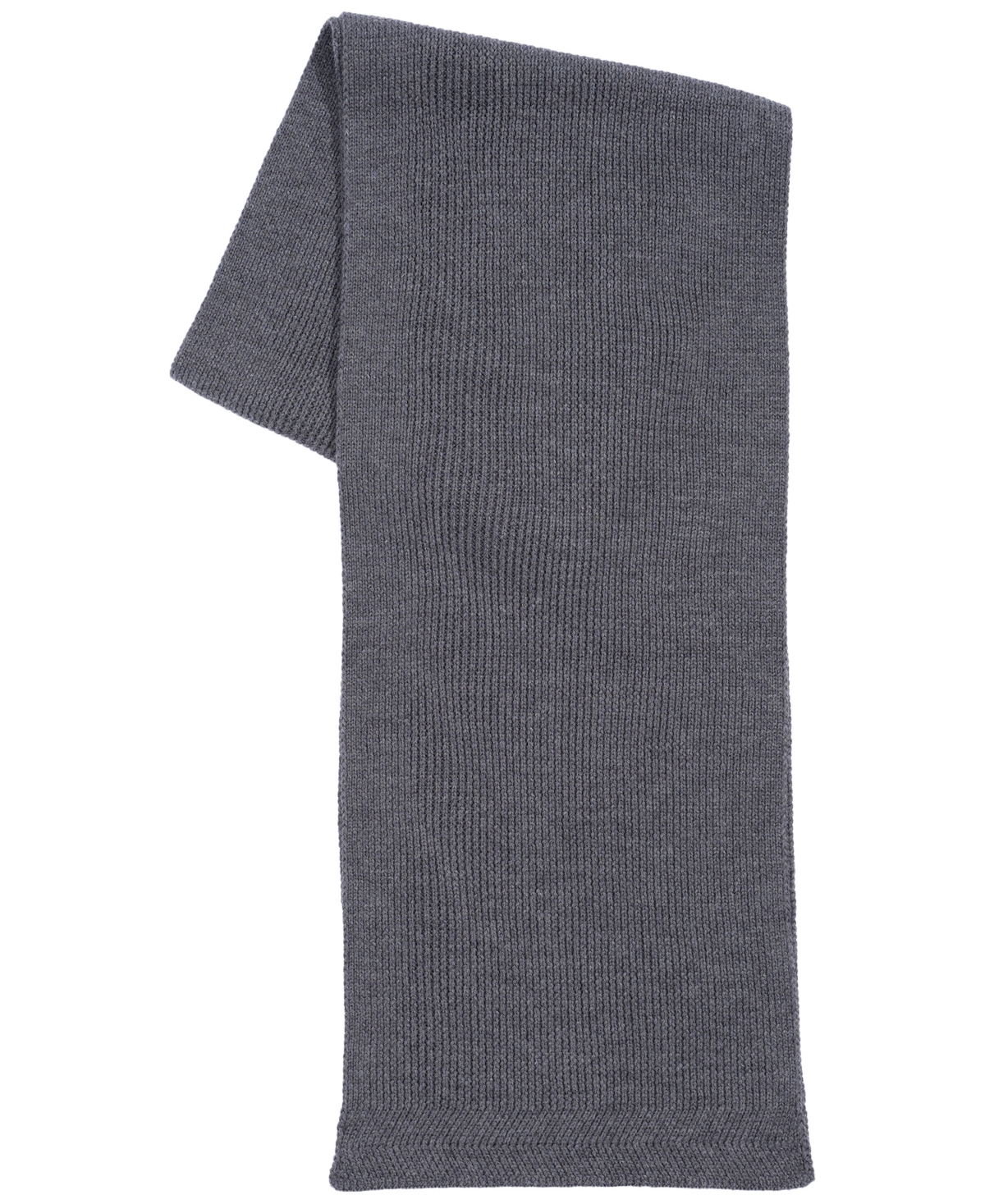 Alfani Men's Fine-Ribbed Merino Wool Scarf - Pewter