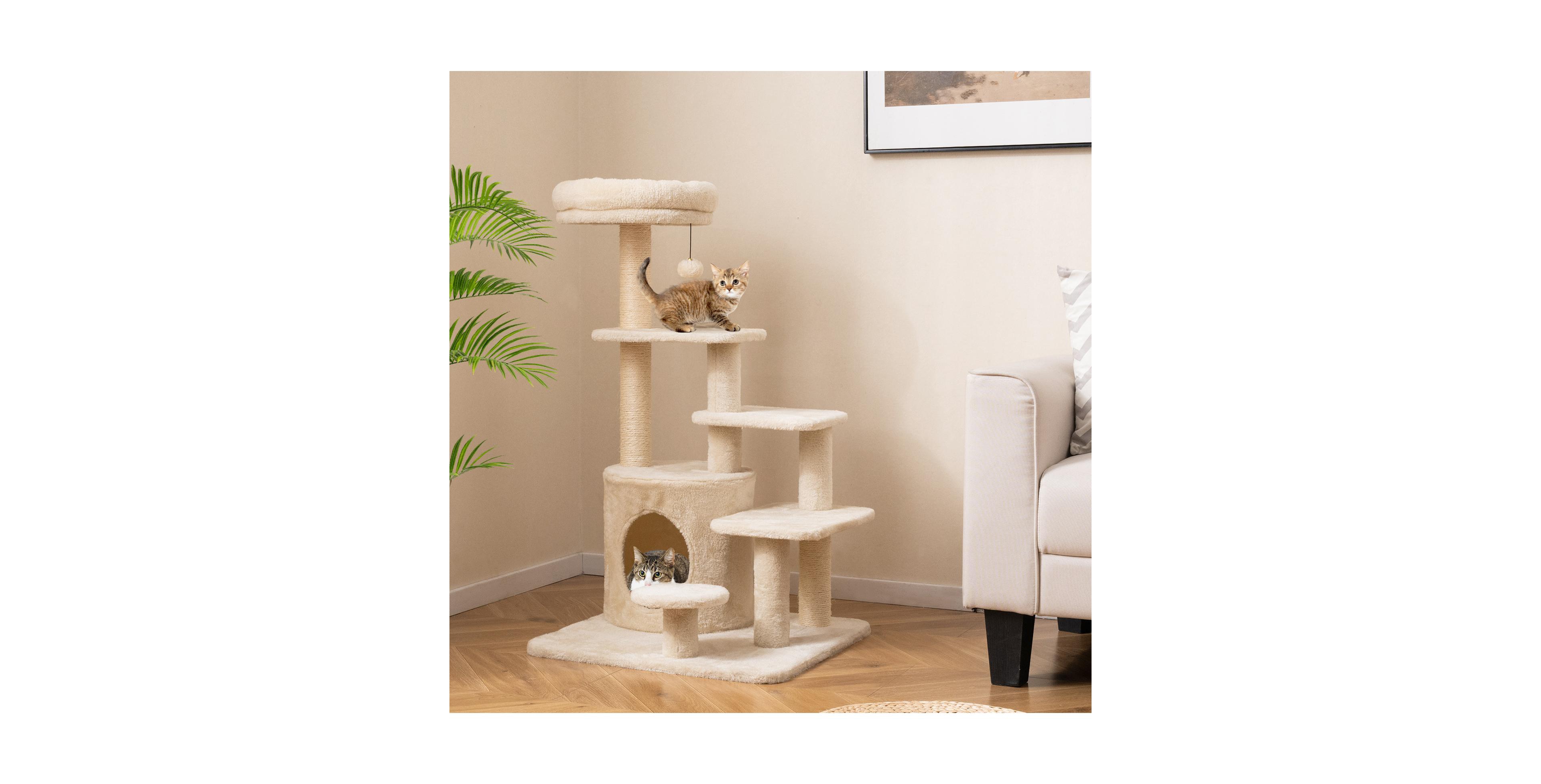 Zeny 40in Multi-Level Cat Tower with Condo and Jingle Ball