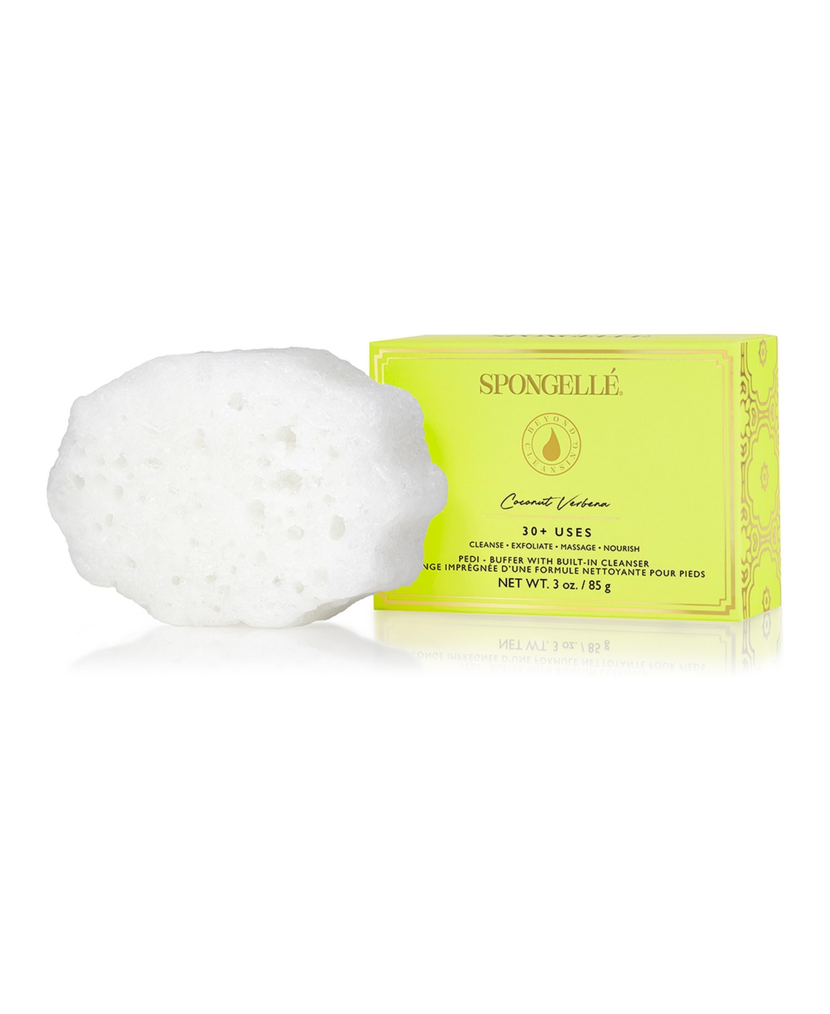 SPONGELLE Coconut Verbena Pedi Buffer | Exfoliating Foot Scrub & Cleanser