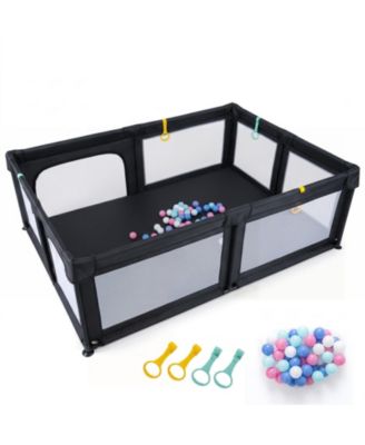 Mesh Ocean Ball Playpen with Safety Door, Ages 10 Months-6 Years
