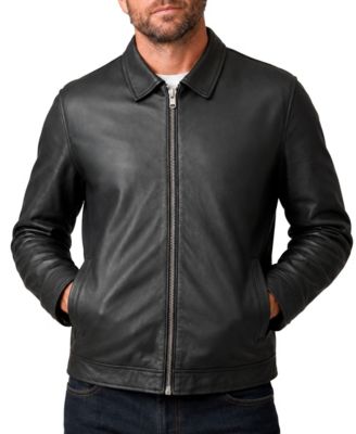 Men's Blouson Regular-Fit Leather Jacket