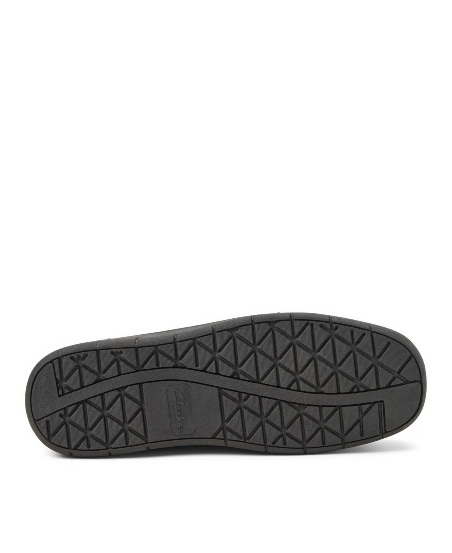 Мужские тапочки Clarks Genuine Cow Suede Moccasin With Leather Lacing And Tipped Faux Fur Slippers, цвет: Чёрный — фото 5