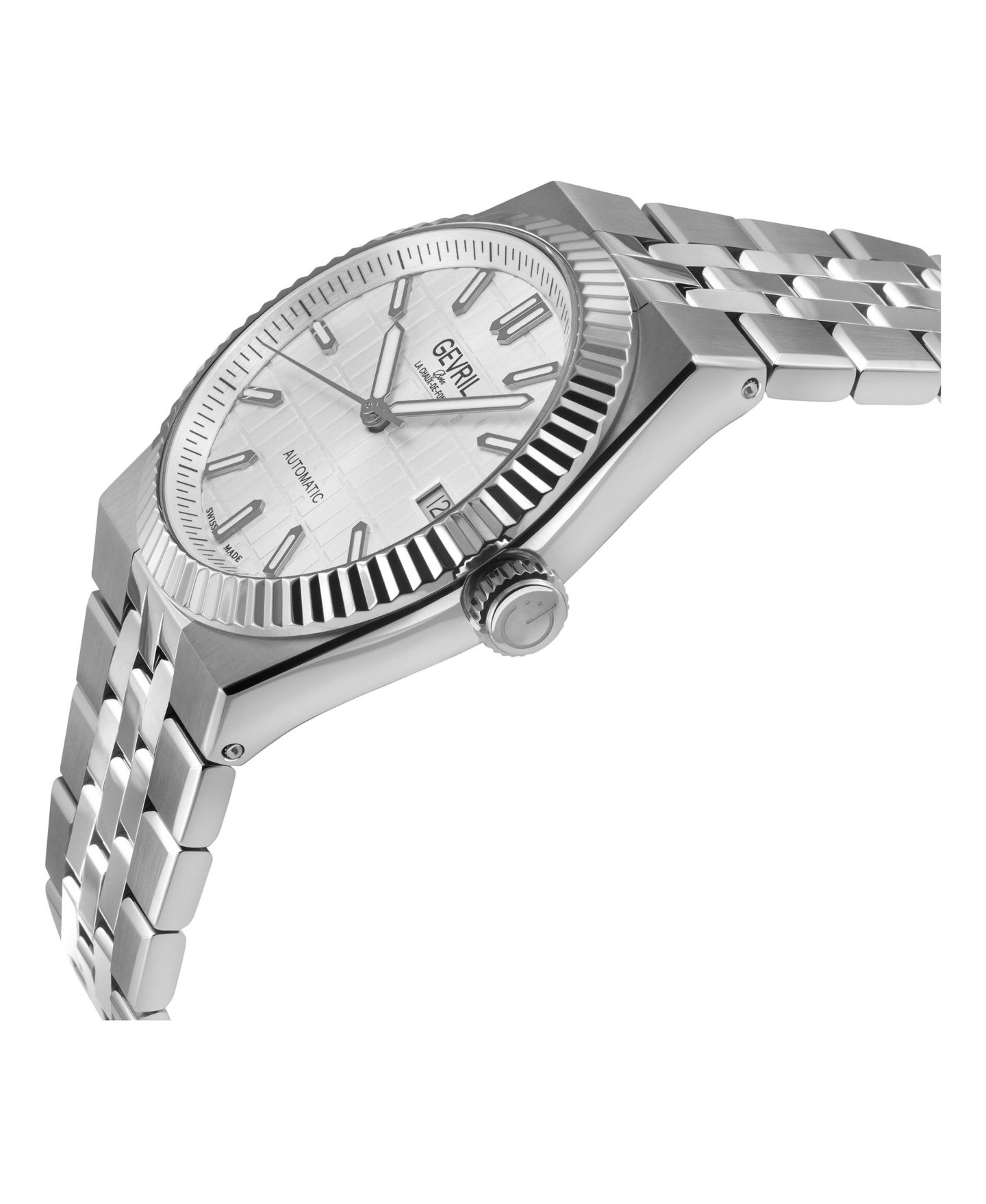 Мужские часы Gevril Swiss Automatic Pier 17 Stainless Steel Bracelet Watch, 40 mm, цвет: Серебряный — фото 3