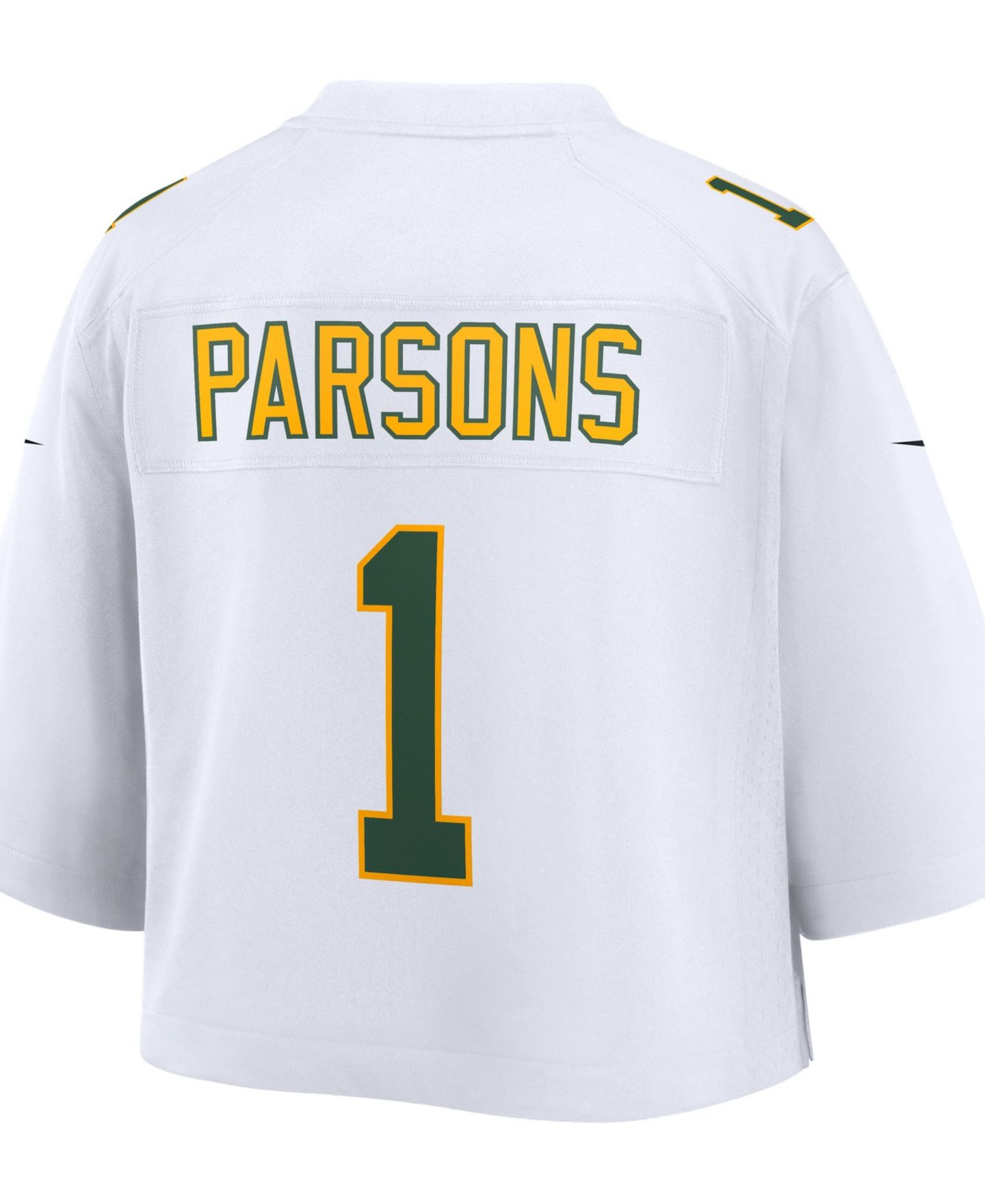 Женский топ Nike Micah Parsons White Green Bay Packers Cropped Fashion Game Jersey — фото 2