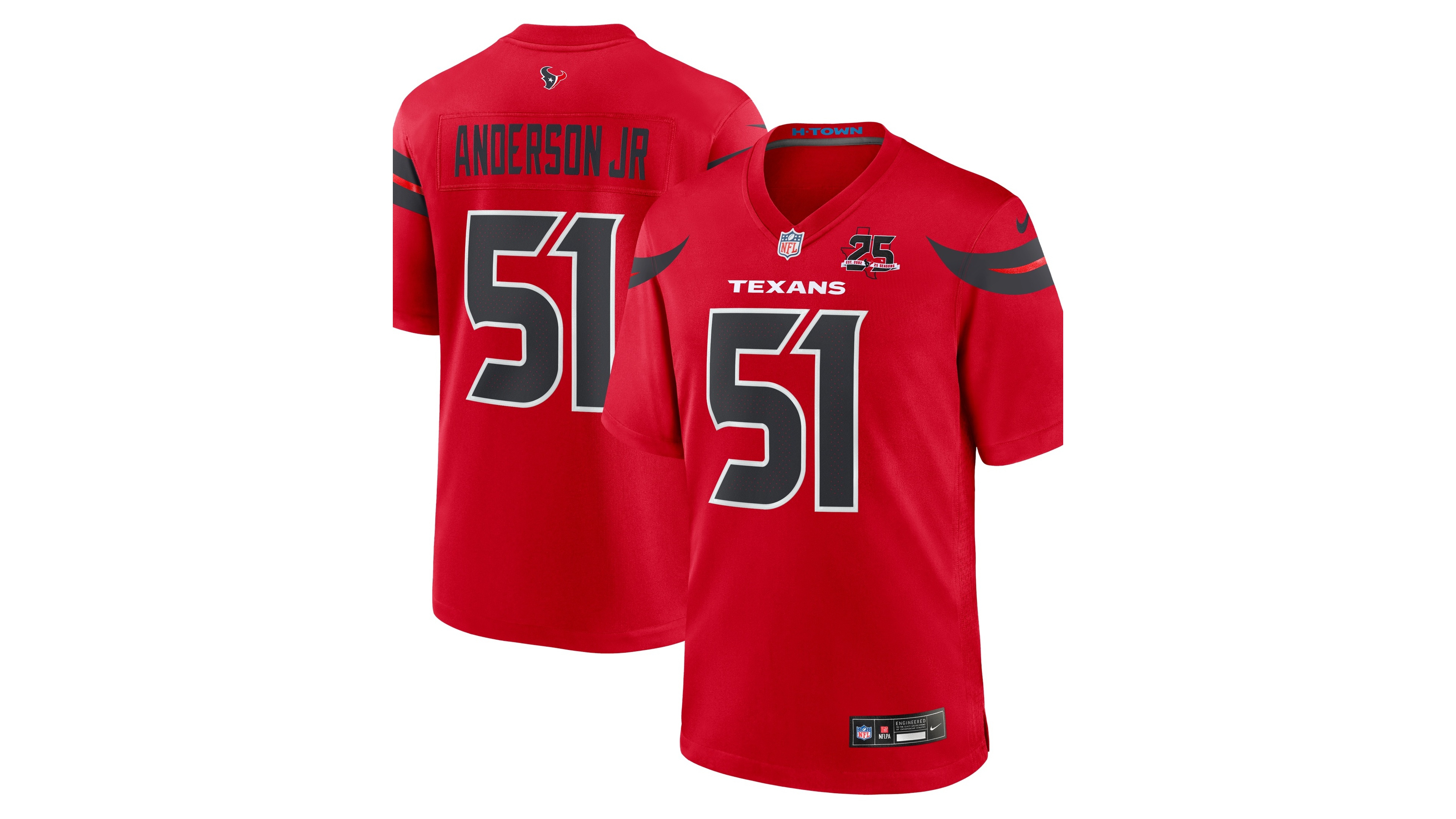 Nike Men's Will Anderson Jr. Red Houston Texans Alternate 25th Season Game Jersey