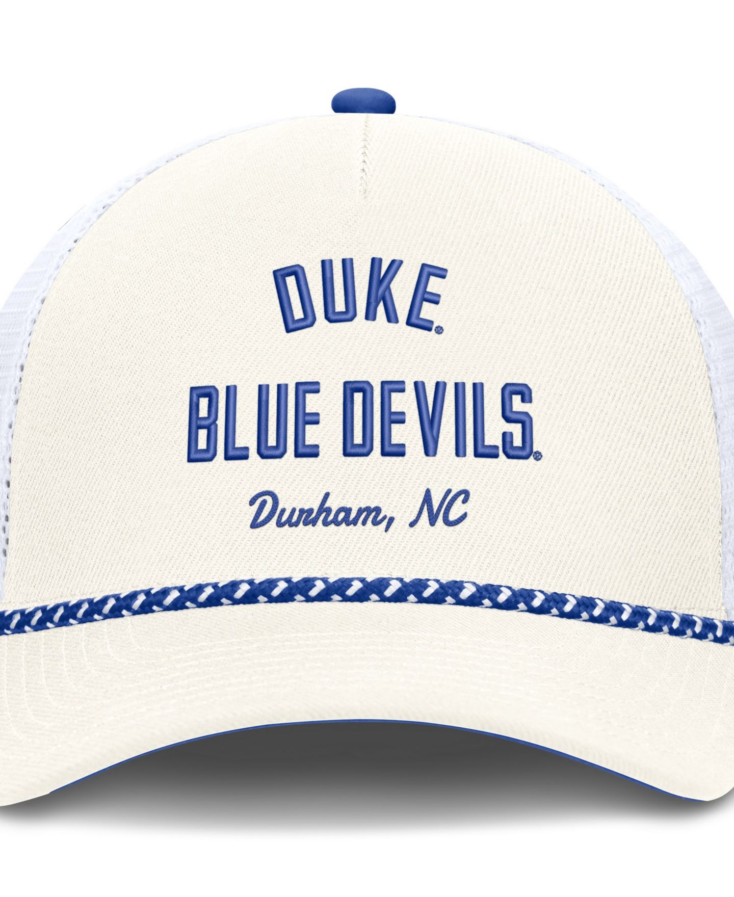 Кепка Nike White Duke Blue Devils Mascot Rope Trucker Adjustable Hat — фото 4
