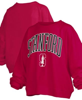 Women's Cardinal Stanford Cardinal Oversized Janise Arch Over Logo Fleece Sweatshirt