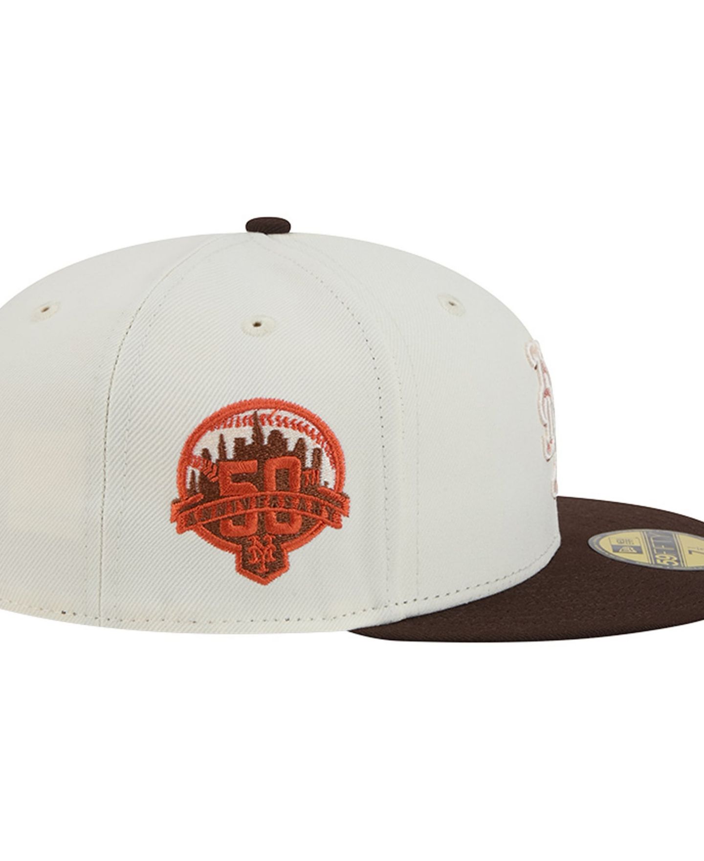 Мужская кепка New Era Natural/Brown New York Mets Pumpkin Spice 59FIFTY Fitted Hat — фото 3