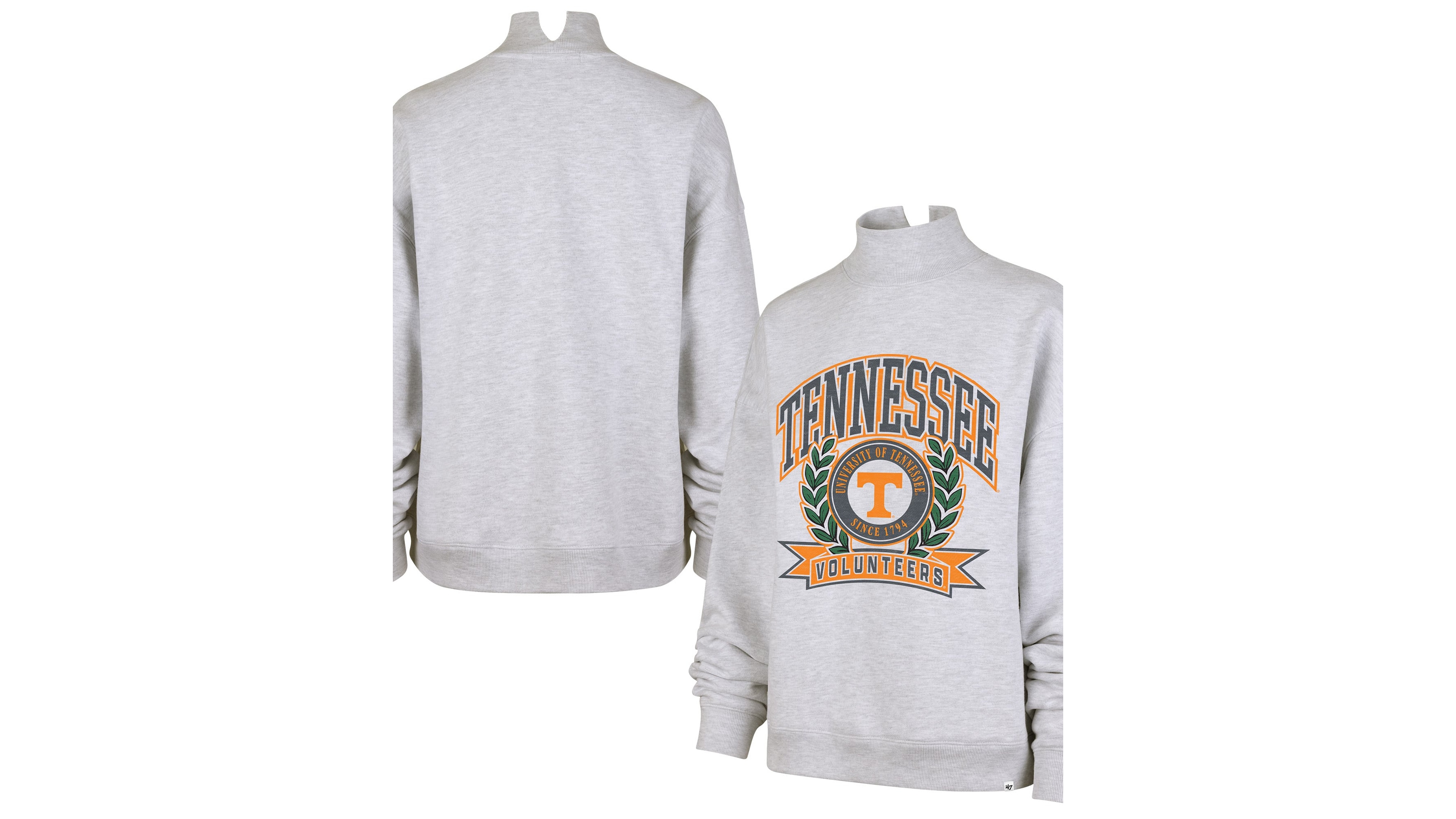 '47 Brand Women's Gray Tennessee Volunteers Laurel Arch Mock Neck Sweatshirt