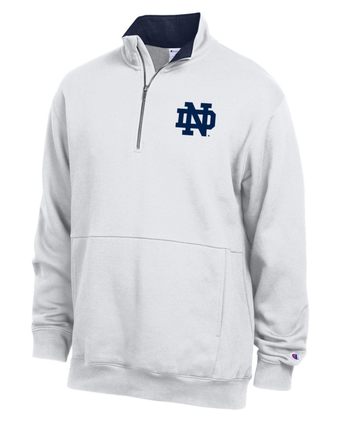 Champion Men's White Notre Dame Fighting Irish Fleece Quarter-Zip Pullover