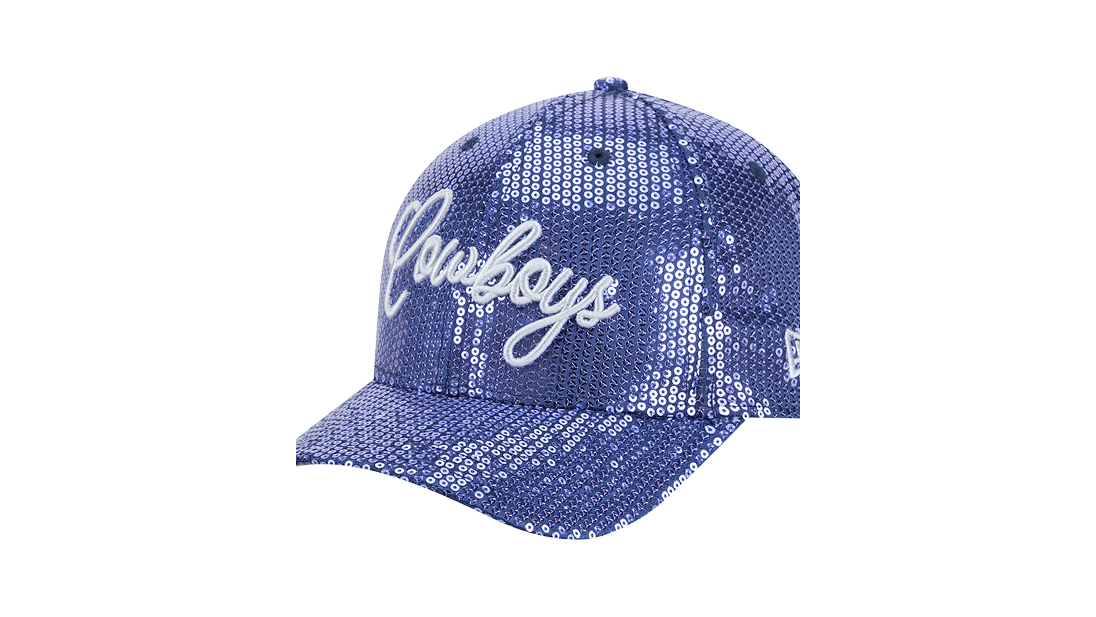 New Era Women's Navy Dallas Cowboys Sequin Script 9FORTY Adjustable Hat