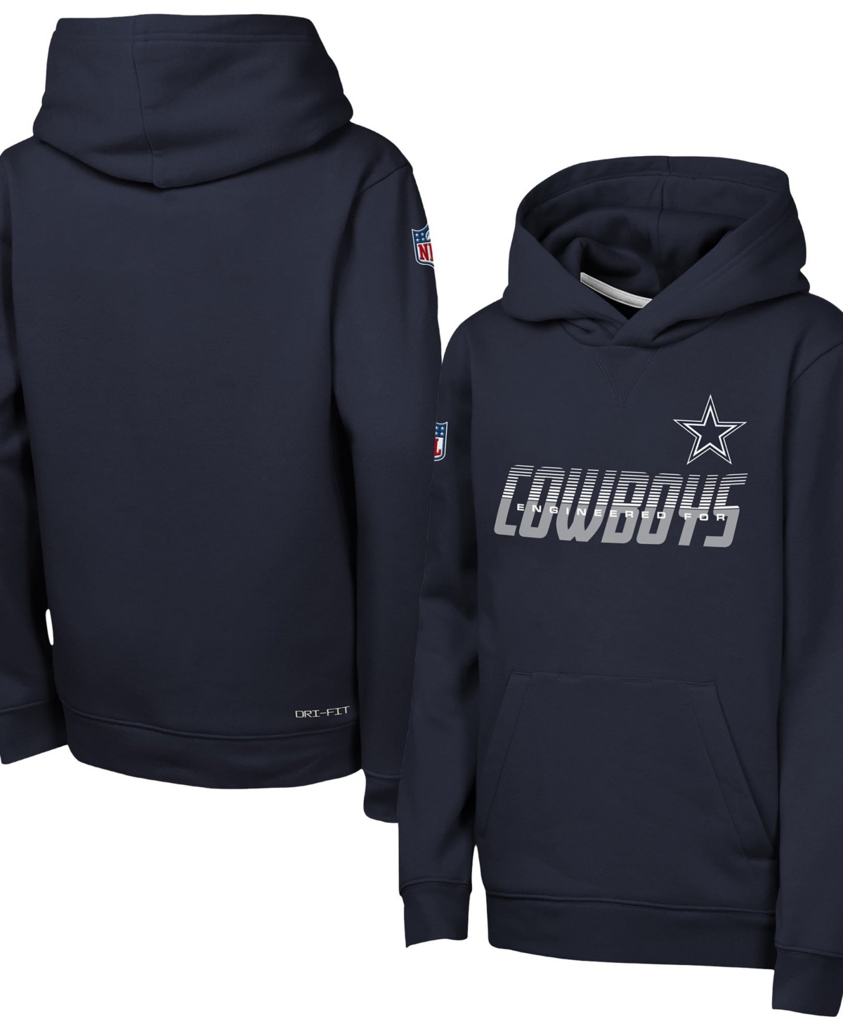 Nike Big Boys' and Girls' Navy Dallas Cowboys Sideline Club Heavyweight Fleece Hoodie - Navy